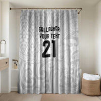 New Zealand Rangatira Custom Bathroom Set All White Niho Taniwha Maori Tribal - Polynesian Pride