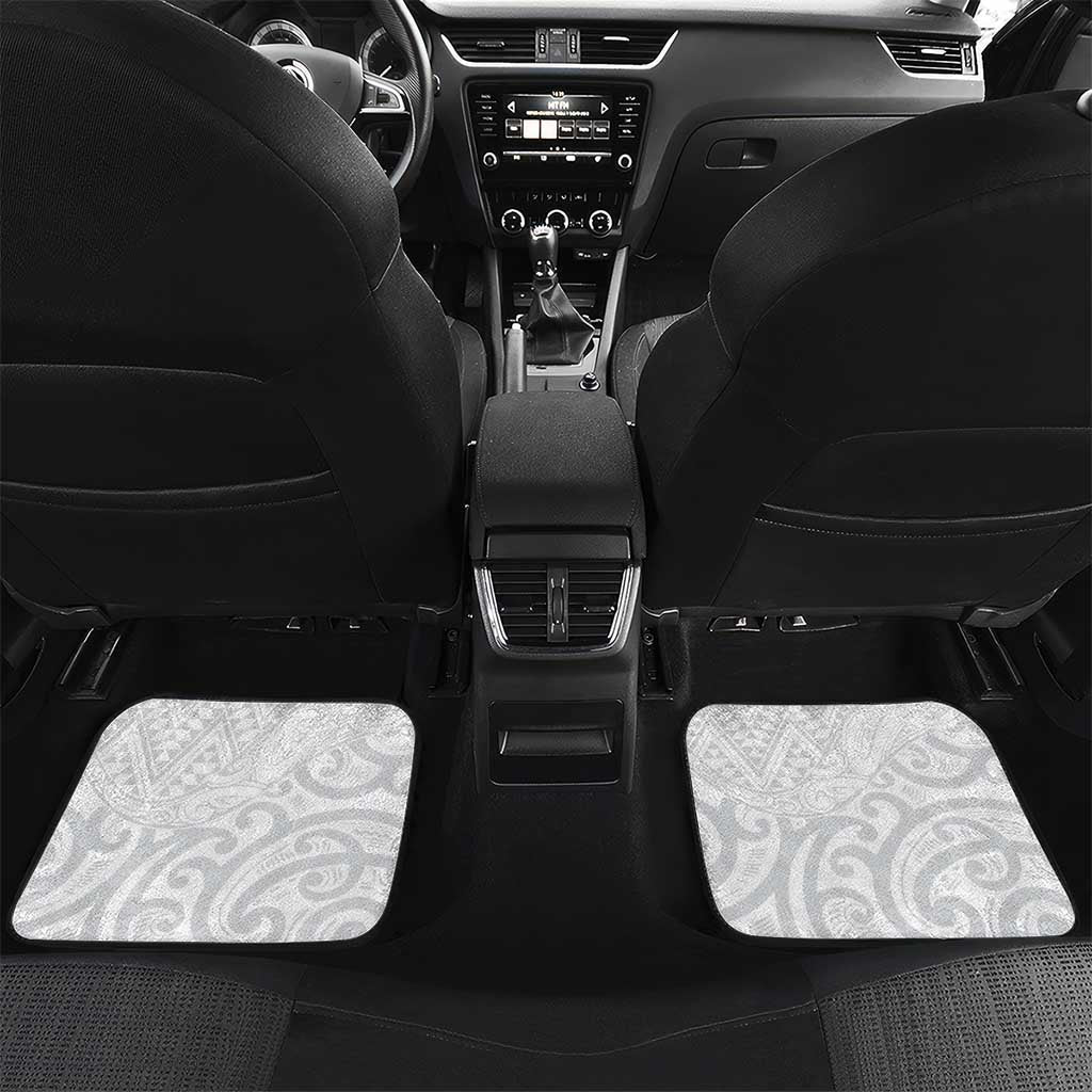 New Zealand Rangatira Custom Car Mats All White Niho Taniwha Maori Tribal