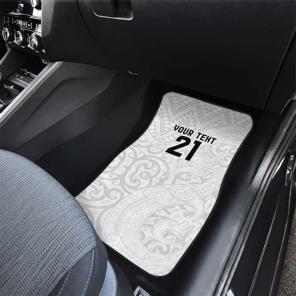 New Zealand Rangatira Custom Car Mats All White Niho Taniwha Maori Tribal