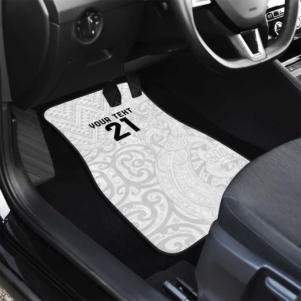 New Zealand Rangatira Custom Car Mats All White Niho Taniwha Maori Tribal