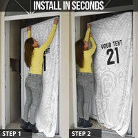 New Zealand Rangatira Custom Door Cover All White Niho Taniwha Maori Tribal - Polynesian Pride