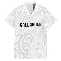 New Zealand Rangatira Custom Family Matching Long Sleeve Bodycon Dress and Hawaiian Shirt All White Niho Taniwha Maori Tribal