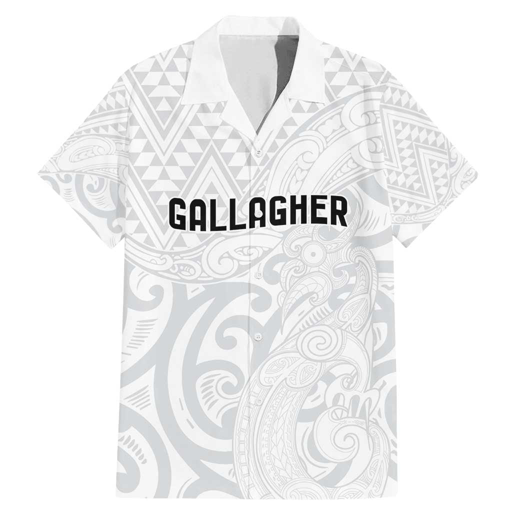 New Zealand Rangatira Custom Family Matching Mermaid Dress and Hawaiian Shirt All White Niho Taniwha Maori Tribal