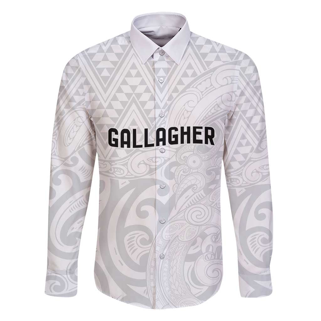 New Zealand Rangatira Custom Family Matching Mermaid Dress and Hawaiian Shirt All White Niho Taniwha Maori Tribal