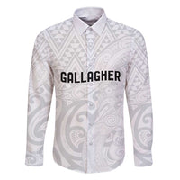 New Zealand Rangatira Custom Family Matching Short Sleeve Bodycon Dress and Hawaiian Shirt All White Niho Taniwha Maori Tribal