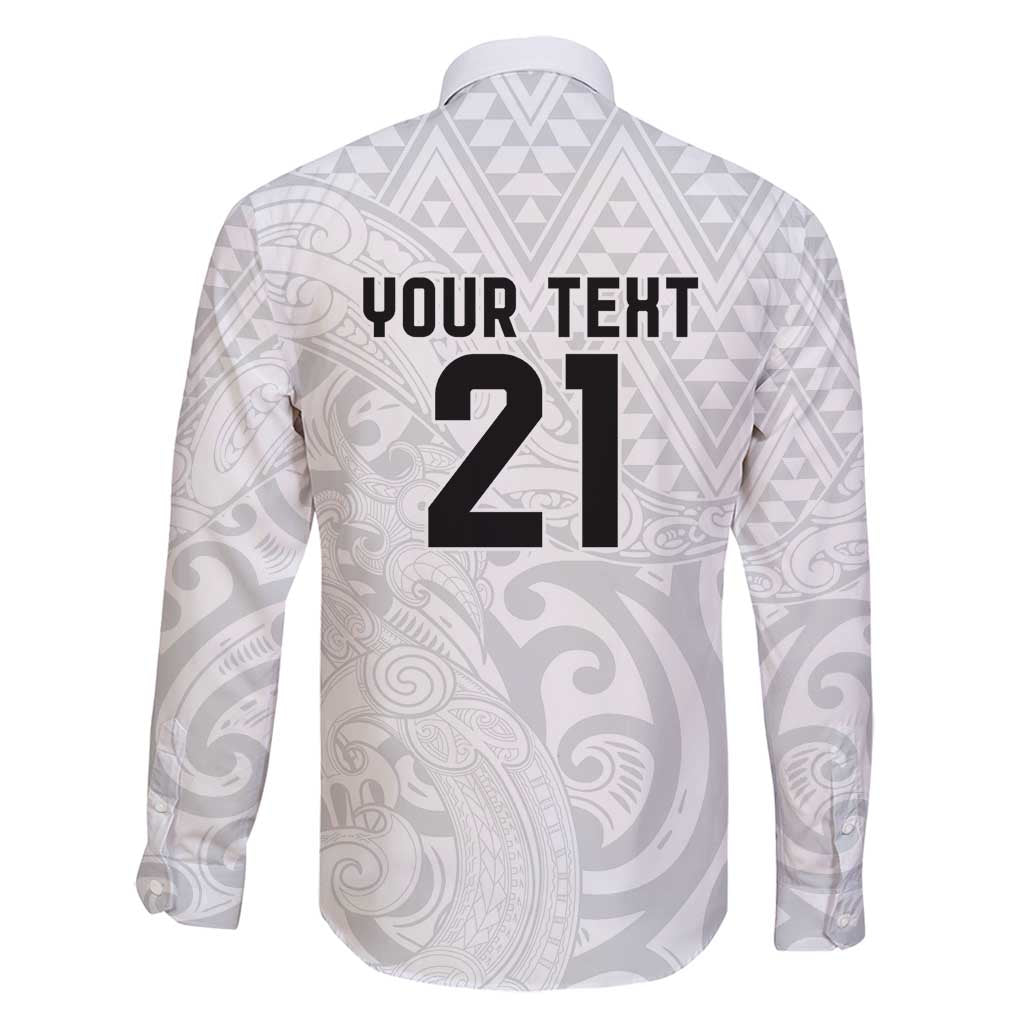 New Zealand Rangatira Custom Family Matching Summer Maxi Dress and Hawaiian Shirt All White Niho Taniwha Maori Tribal