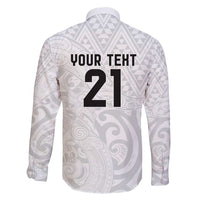 New Zealand Rangatira Custom Family Matching Summer Maxi Dress and Hawaiian Shirt All White Niho Taniwha Maori Tribal