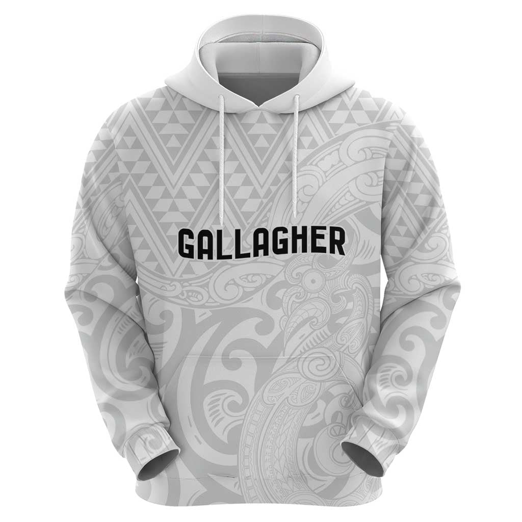 New Zealand Rangatira Custom Hoodie All White Niho Taniwha Maori Tribal