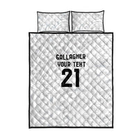 New Zealand Rangatira Custom Quilt Bed Set All White Niho Taniwha Maori Tribal