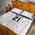 New Zealand Rangatira Custom Quilt Bed Set All White Niho Taniwha Maori Tribal