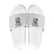New Zealand Rangatira Custom Slide Sandals All White Niho Taniwha Maori Tribal - Polynesian Pride