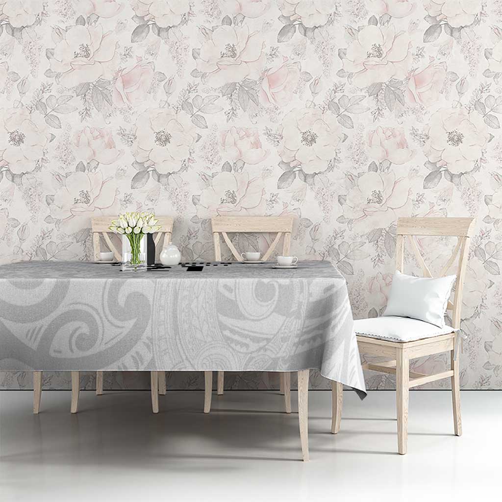 New Zealand Rangatira Custom Tablecloth All White Niho Taniwha Maori Tribal