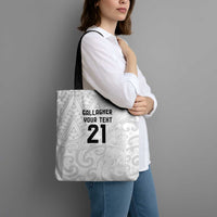 New Zealand Rangatira Custom Tote Bag All White Niho Taniwha Maori Tribal - Polynesian Pride