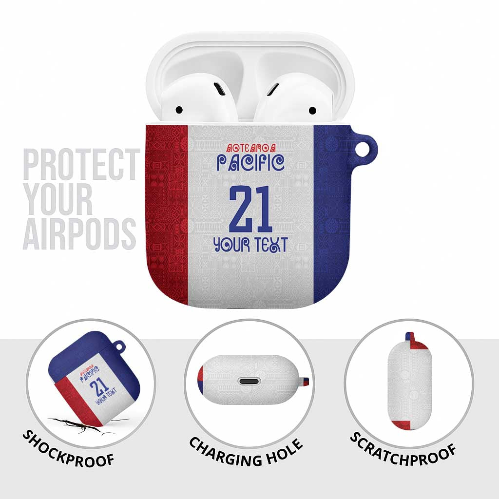 New Zealand Rugby Pacific Personalised AirPods Case Maori Style Tribal Tapa Pattern - Polynesian Pride