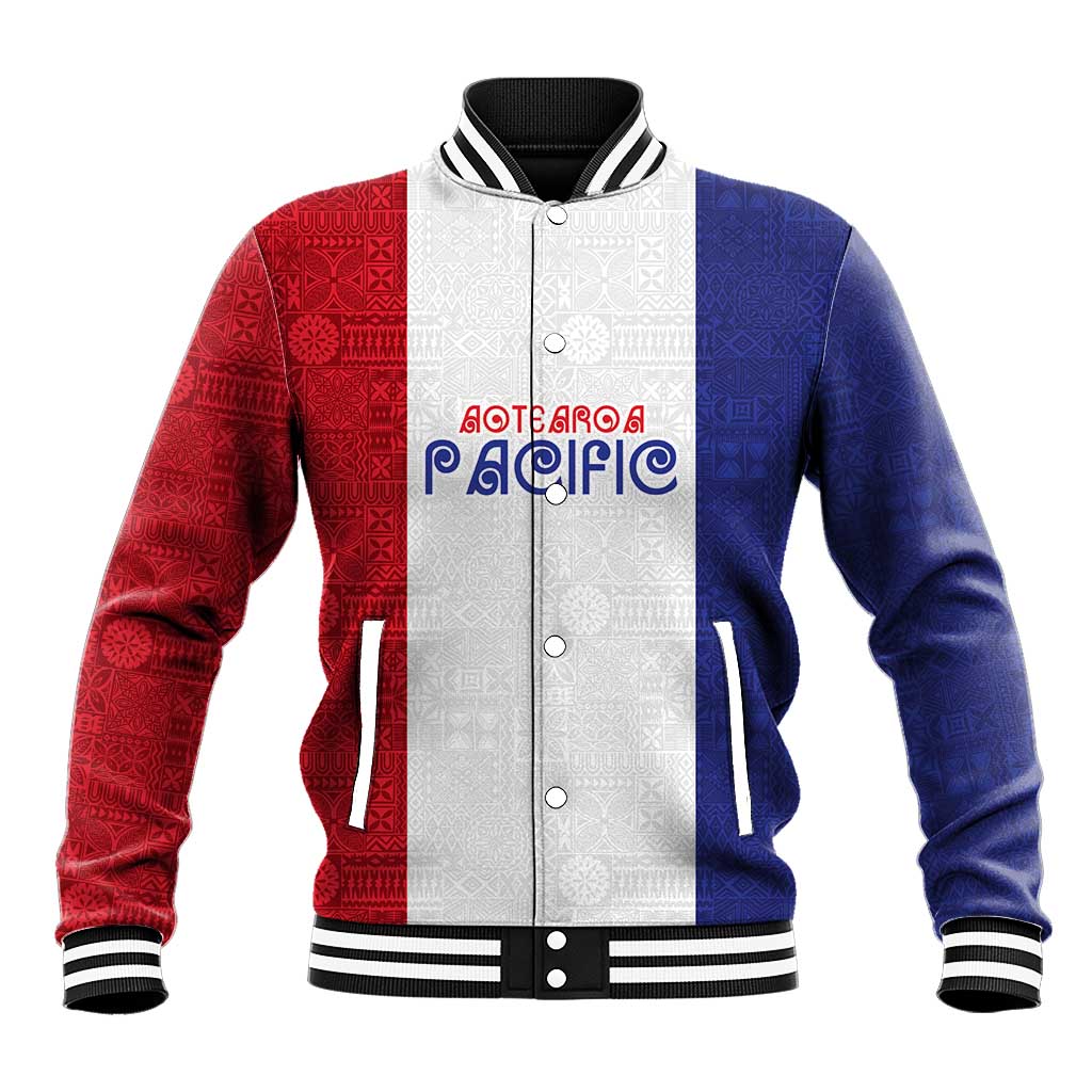 New Zealand Rugby Pacific Personalised Baseball Jacket Maori Style Tribal Tapa Pattern
