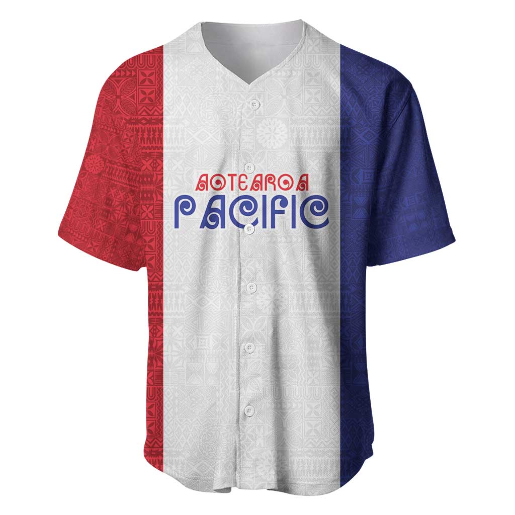 New Zealand Rugby Pacific Personalised Baseball Jersey Maori Style Tribal Tapa Pattern