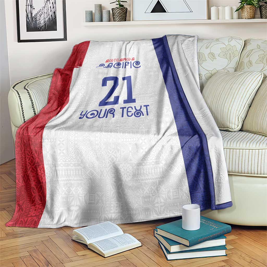 New Zealand Rugby Pacific Personalised Blanket Maori Style Tribal Tapa Pattern