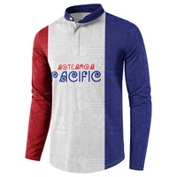 New Zealand Rugby Pacific Personalised Button Sweatshirt Maori Style Tribal Tapa Pattern