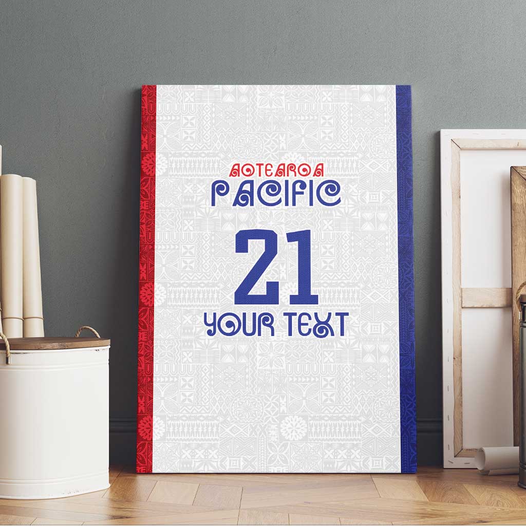 New Zealand Rugby Pacific Personalised Canvas Wall Art Maori Style Tribal Tapa Pattern