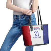 New Zealand Rugby Pacific Personalised Leather Tote Bag Maori Style Tribal Tapa Pattern