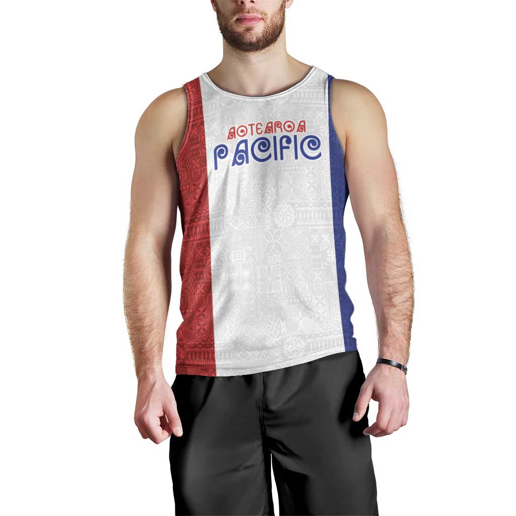 New Zealand Rugby Pacific Personalised Men Tank Top Maori Style Tribal Tapa Pattern