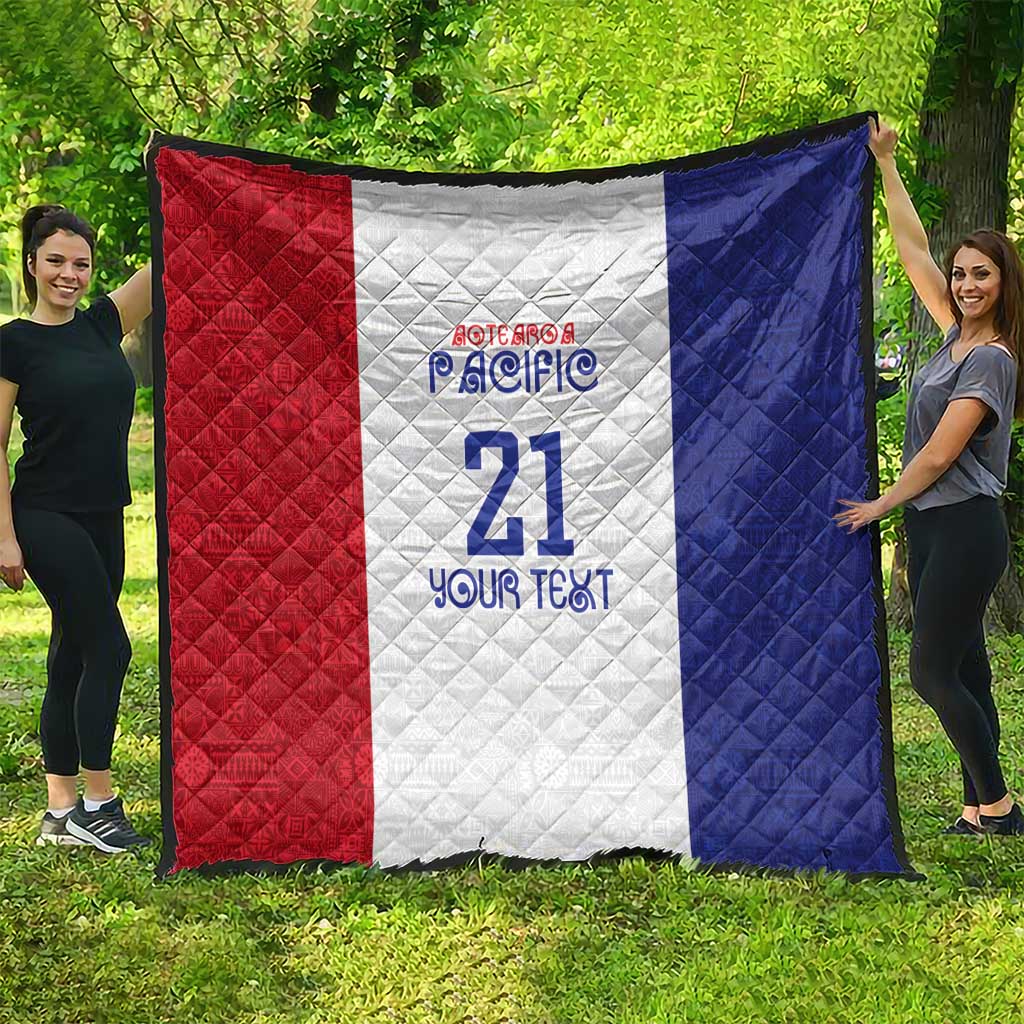 New Zealand Rugby Pacific Personalised Quilt Maori Style Tribal Tapa Pattern