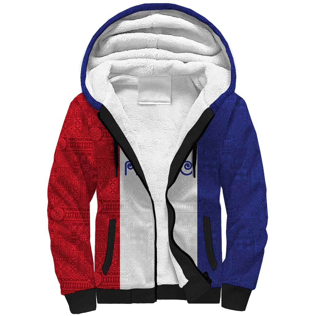 New Zealand Rugby Pacific Personalised Sherpa Hoodie Maori Style Tribal Tapa Pattern