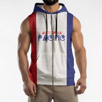 New Zealand Rugby Pacific Personalised Sleeveless Zip Hoodie Maori Style Tribal Tapa Pattern - Polynesian Pride