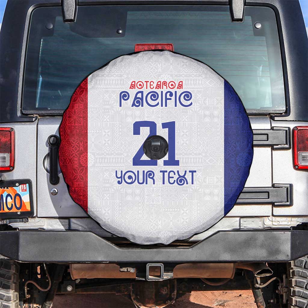 New Zealand Rugby Pacific Personalised Spare Tire Cover Maori Style Tribal Tapa Pattern