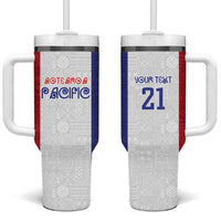 New Zealand Rugby Pacific Personalised Tumbler With Handle Maori Style Tribal Tapa Pattern
