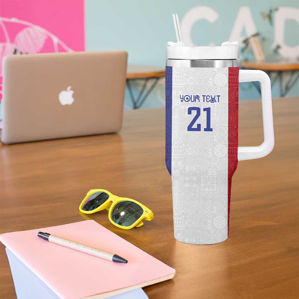 New Zealand Rugby Pacific Personalised Tumbler With Handle Maori Style Tribal Tapa Pattern