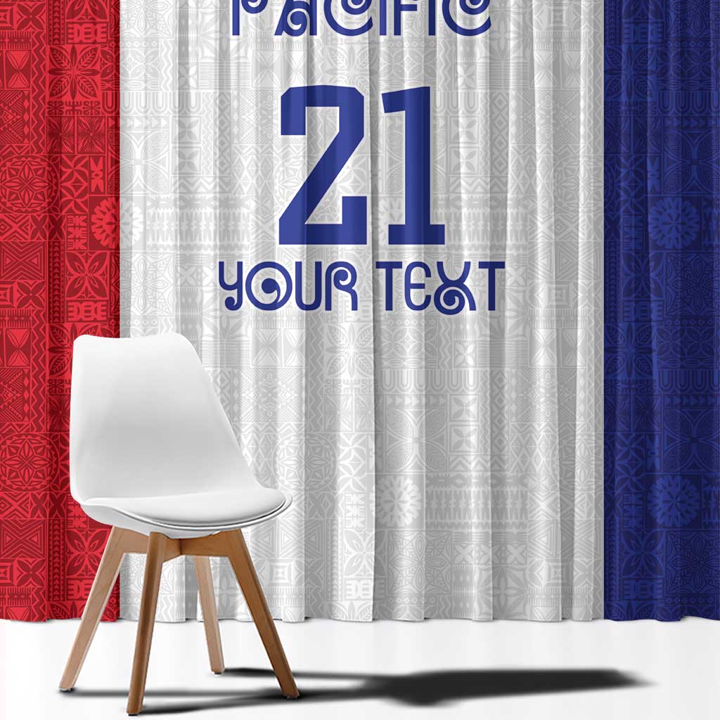 New Zealand Rugby Pacific Personalised Window Curtain Maori Style Tribal Tapa Pattern