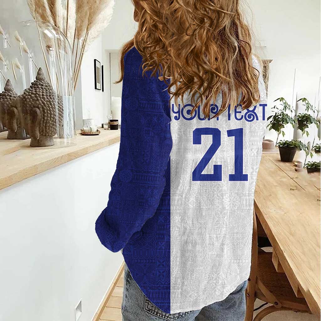 New Zealand Rugby Pacific Personalised Women Casual Shirt Maori Style Tribal Tapa Pattern