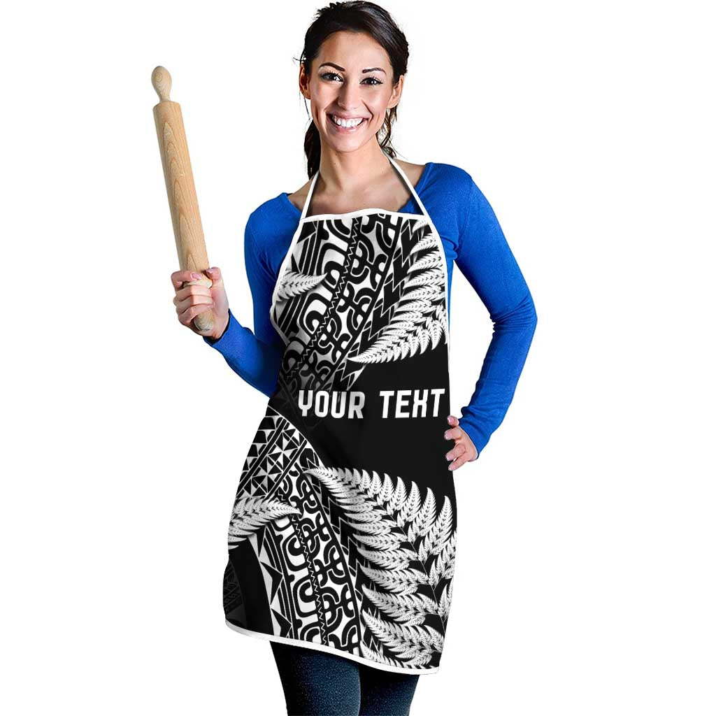 New Zealand Rugby Pacific Personalised Apron All Black Maori Pasifika Fern Pattern - Polynesian Pride