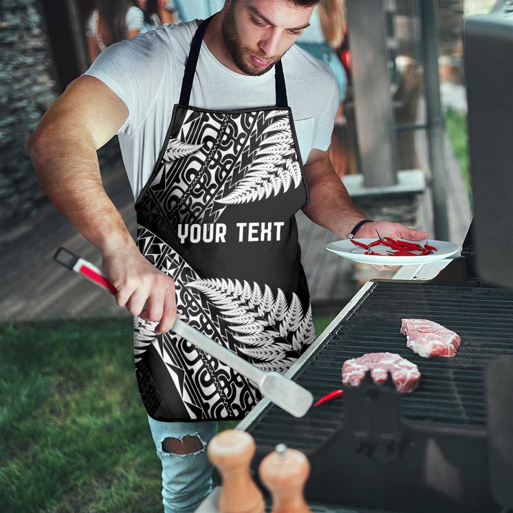 New Zealand Rugby Pacific Personalised Apron All Black Maori Pasifika Fern Pattern - Polynesian Pride