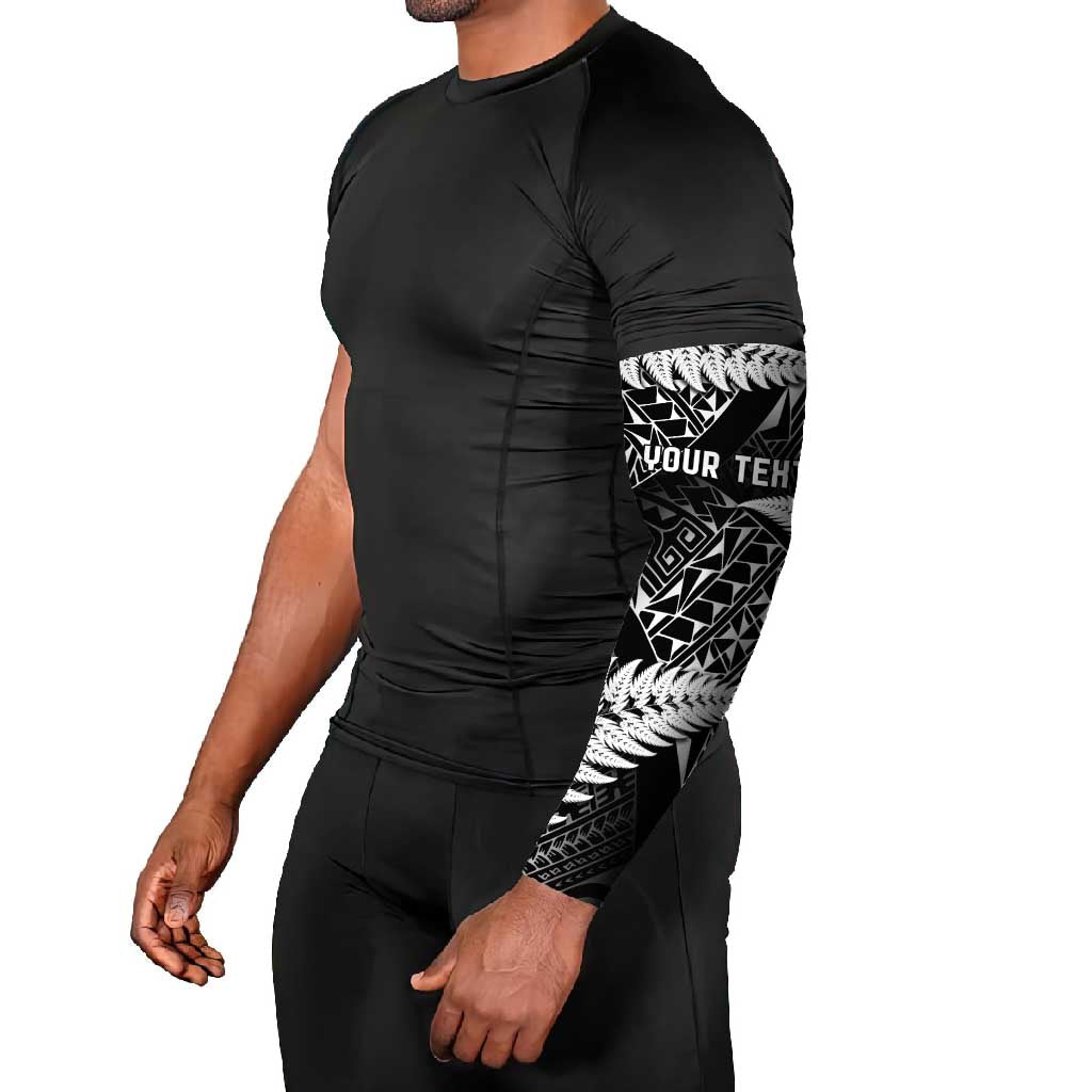 New Zealand Rugby Pacific Personalised Arm Sleeves All Black Maori Pasifika Fern Pattern - Polynesian Pride