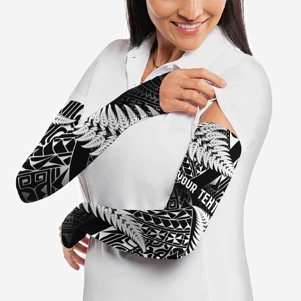 New Zealand Rugby Pacific Personalised Arm Sleeves All Black Maori Pasifika Fern Pattern - Polynesian Pride