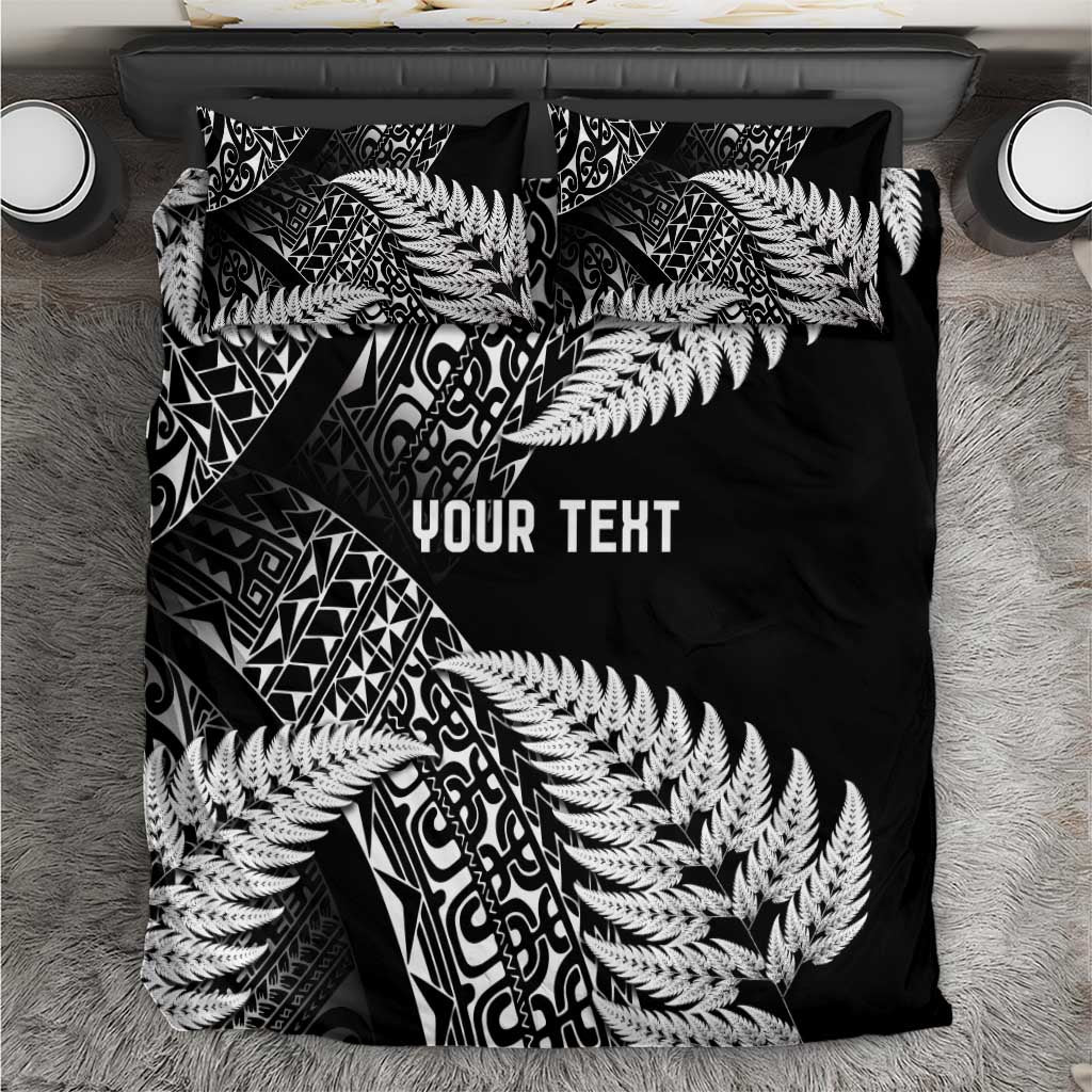New Zealand Rugby Pacific Personalised Bedding Set All Black Maori Pasifika Fern Pattern