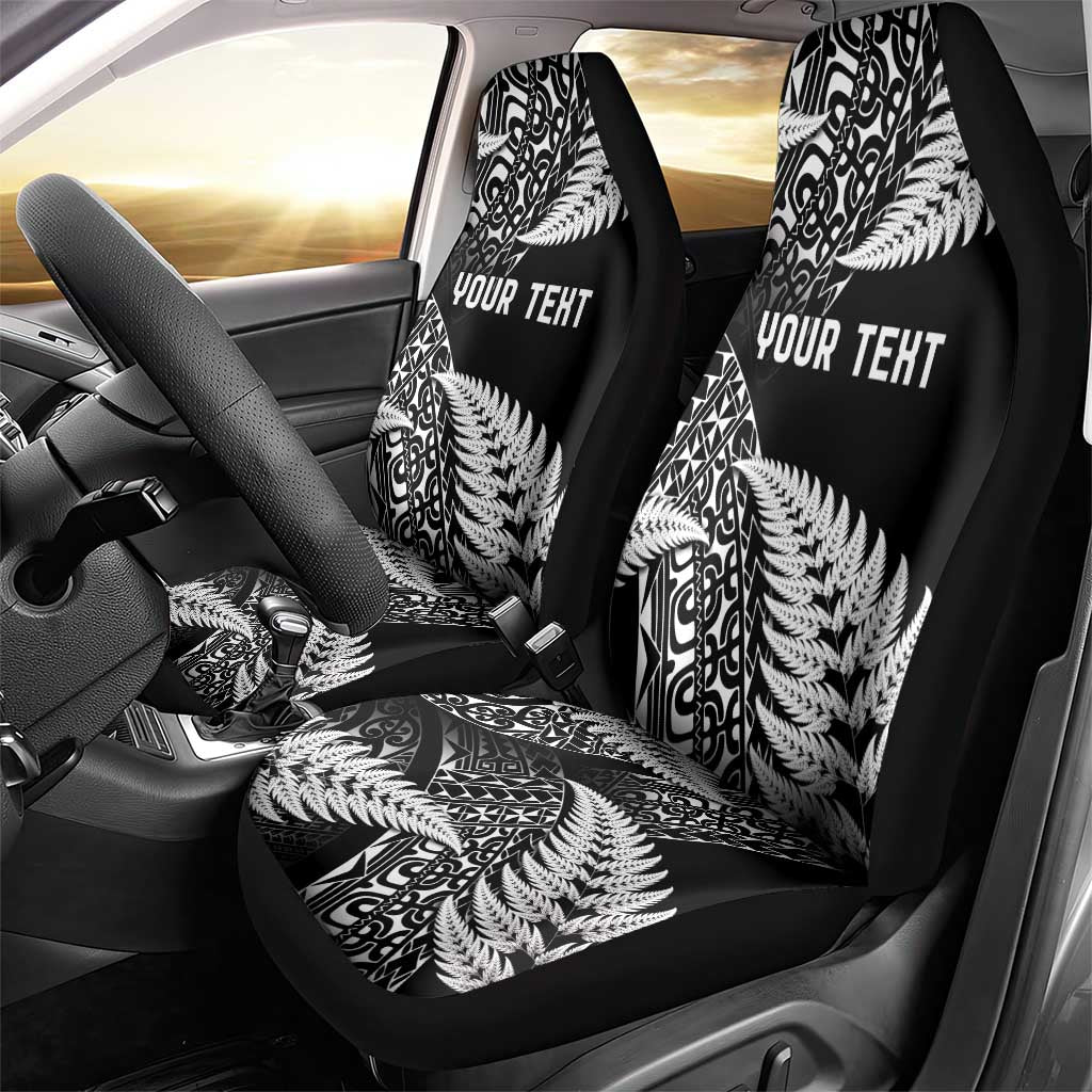 New Zealand Rugby Pacific Personalised Car Seat Cover All Black Maori Pasifika Fern Pattern