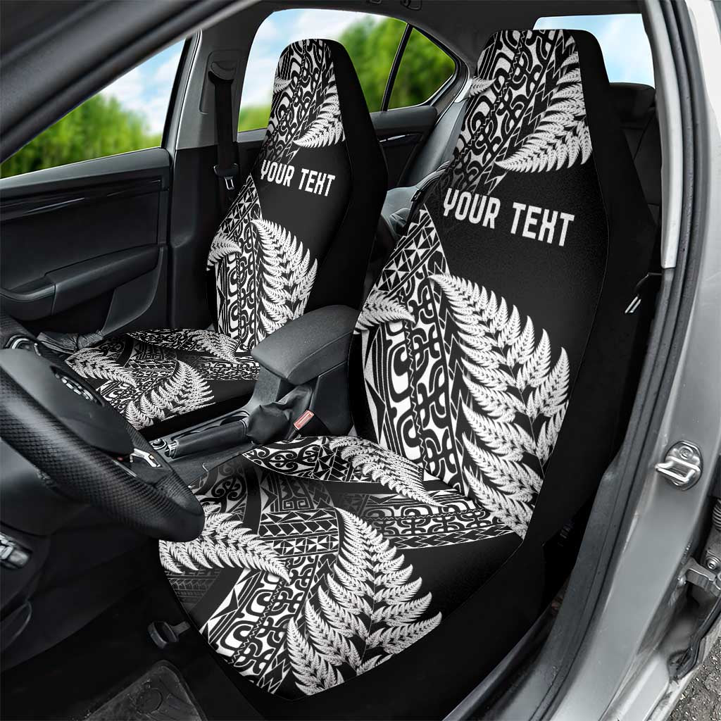 New Zealand Rugby Pacific Personalised Car Seat Cover All Black Maori Pasifika Fern Pattern