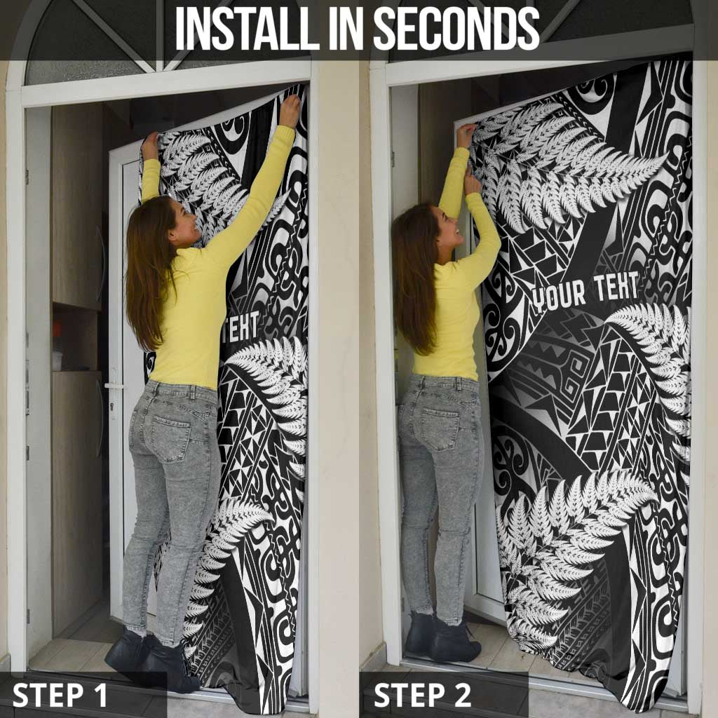New Zealand Rugby Pacific Personalised Door Cover All Black Maori Pasifika Fern Pattern - Polynesian Pride