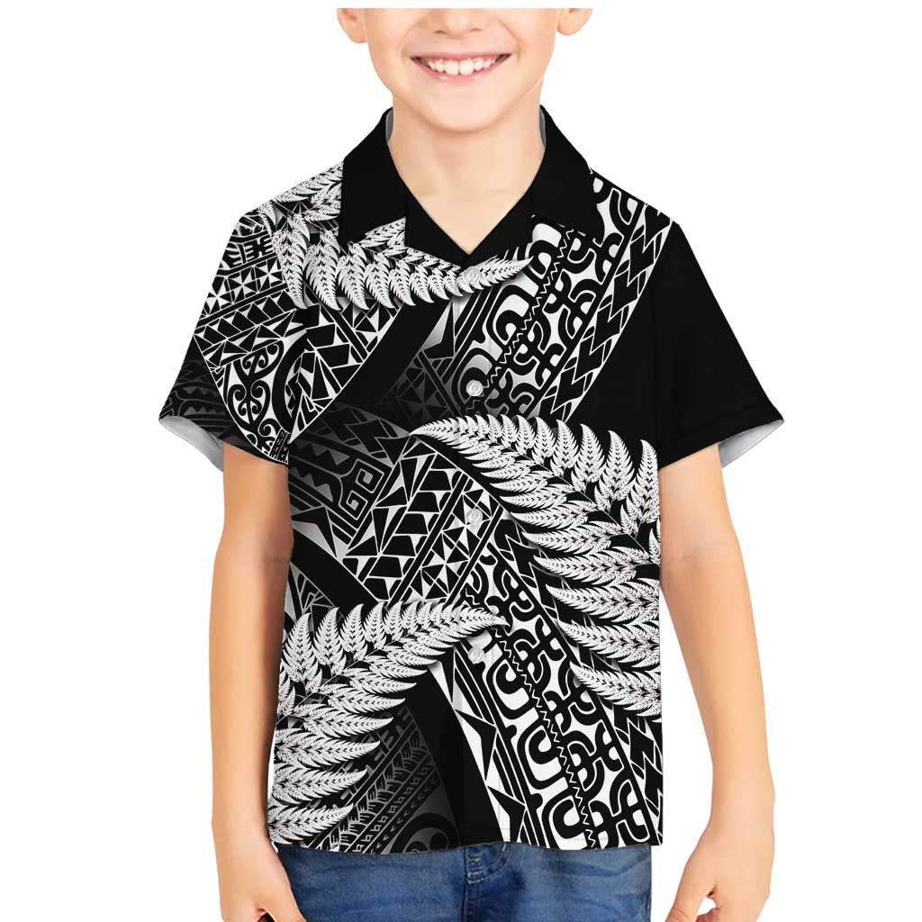 New Zealand Rugby Pacific Personalised Family Matching Mermaid Dress and Hawaiian Shirt All Black Maori Pasifika Fern Pattern