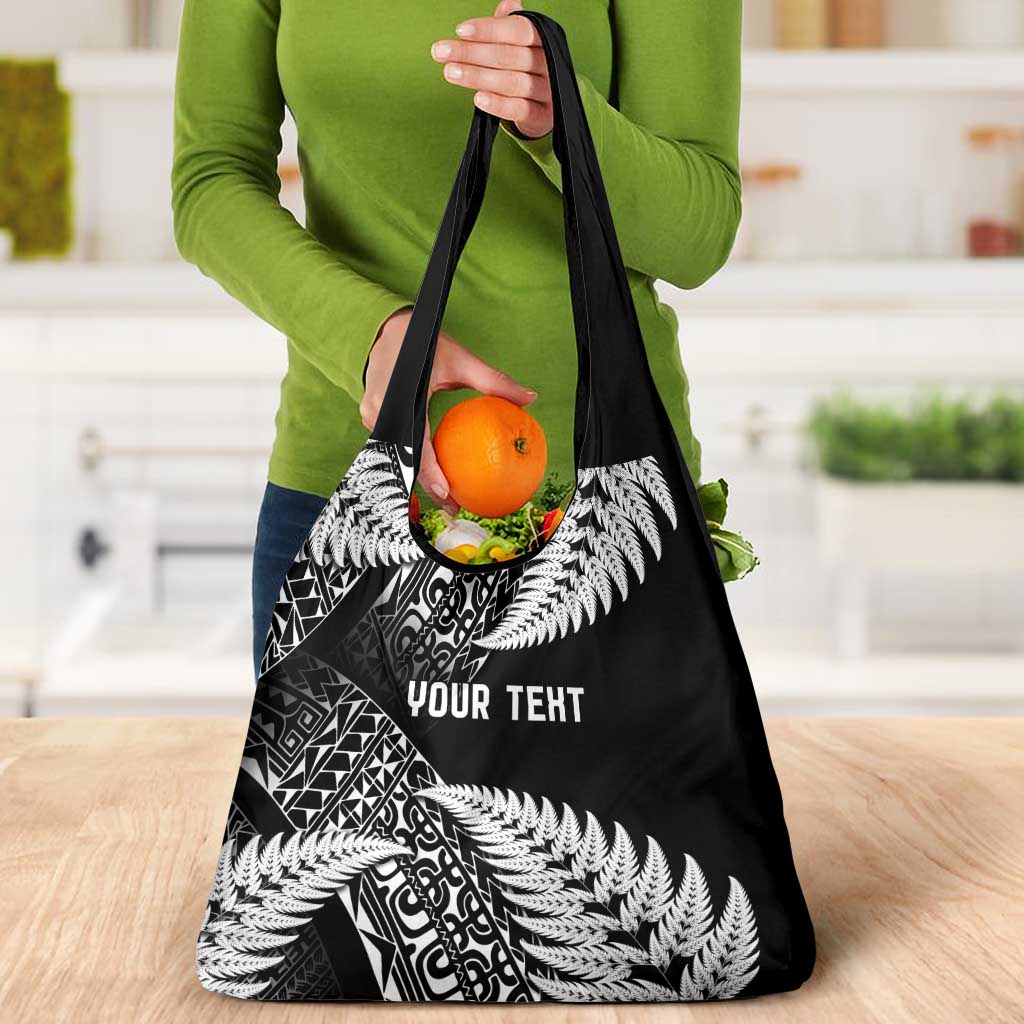 New Zealand Rugby Pacific Personalised Grocery Bag All Black Maori Pasifika Fern Pattern