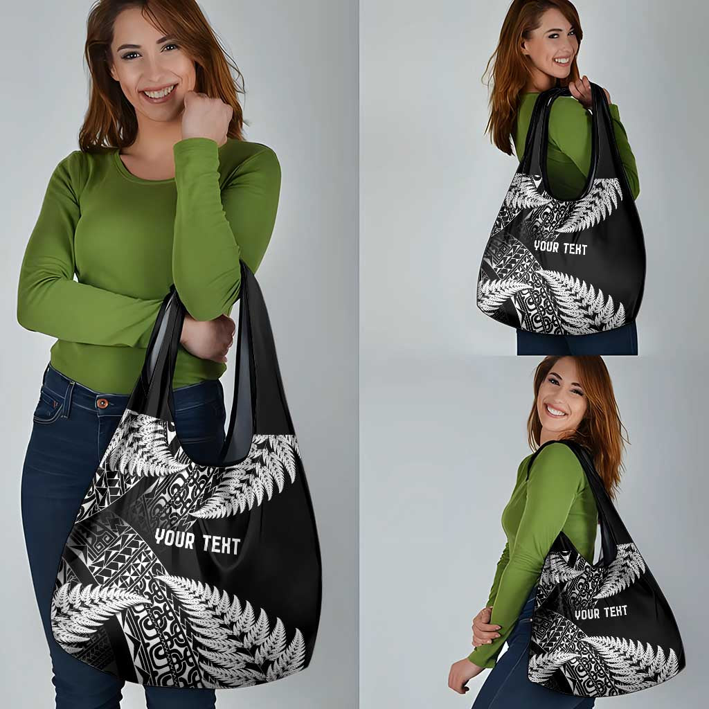 New Zealand Rugby Pacific Personalised Grocery Bag All Black Maori Pasifika Fern Pattern