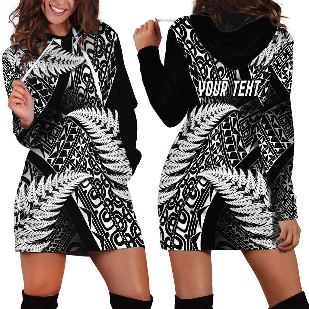 New Zealand Rugby Pacific Personalised Hoodie Dress All Black Maori Pasifika Fern Pattern