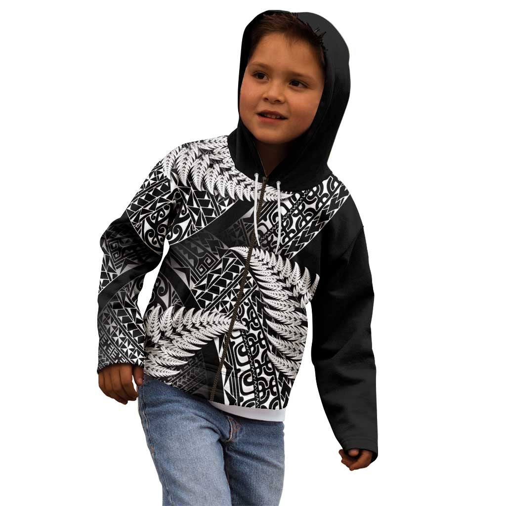 New Zealand Rugby Pacific Personalised Kid Hoodie All Black Maori Pasifika Fern Pattern