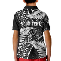 New Zealand Rugby Pacific Personalised Kid Polo Shirt All Black Maori Pasifika Fern Pattern