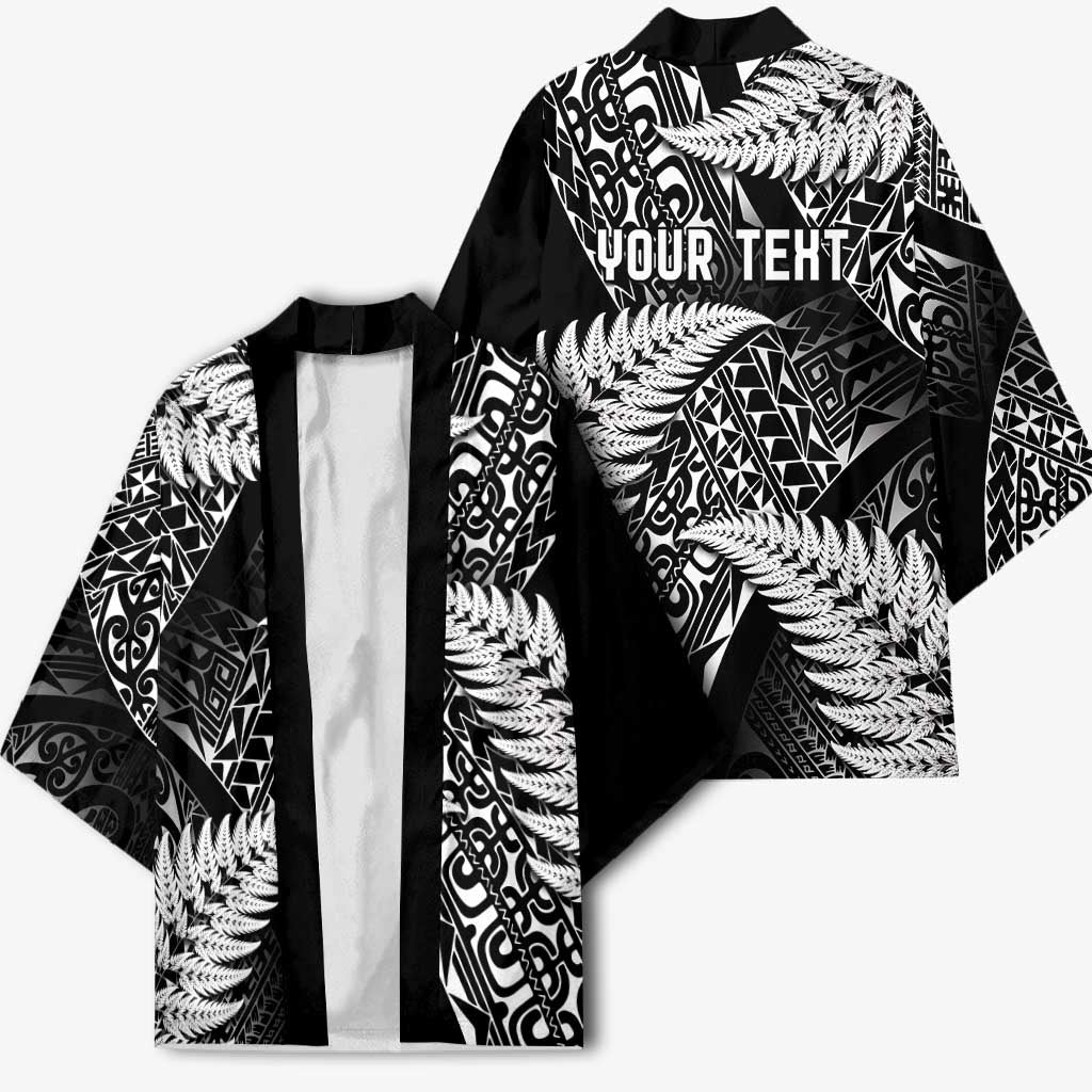 New Zealand Rugby Pacific Personalised Kimono All Black Maori Pasifika Fern Pattern - Polynesian Pride