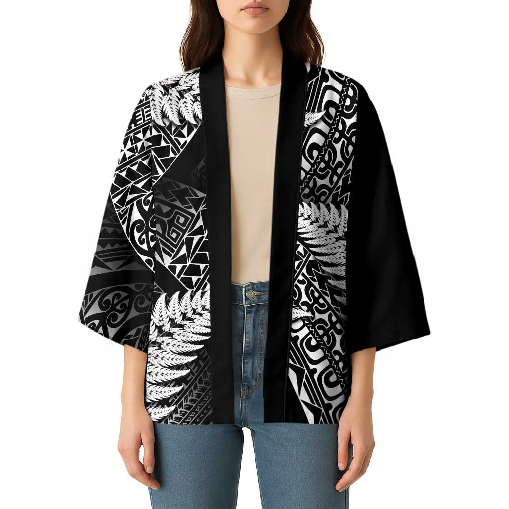 New Zealand Rugby Pacific Personalised Kimono All Black Maori Pasifika Fern Pattern - Polynesian Pride