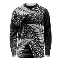 New Zealand Rugby Pacific Personalised Long Sleeve Shirt All Black Maori Pasifika Fern Pattern